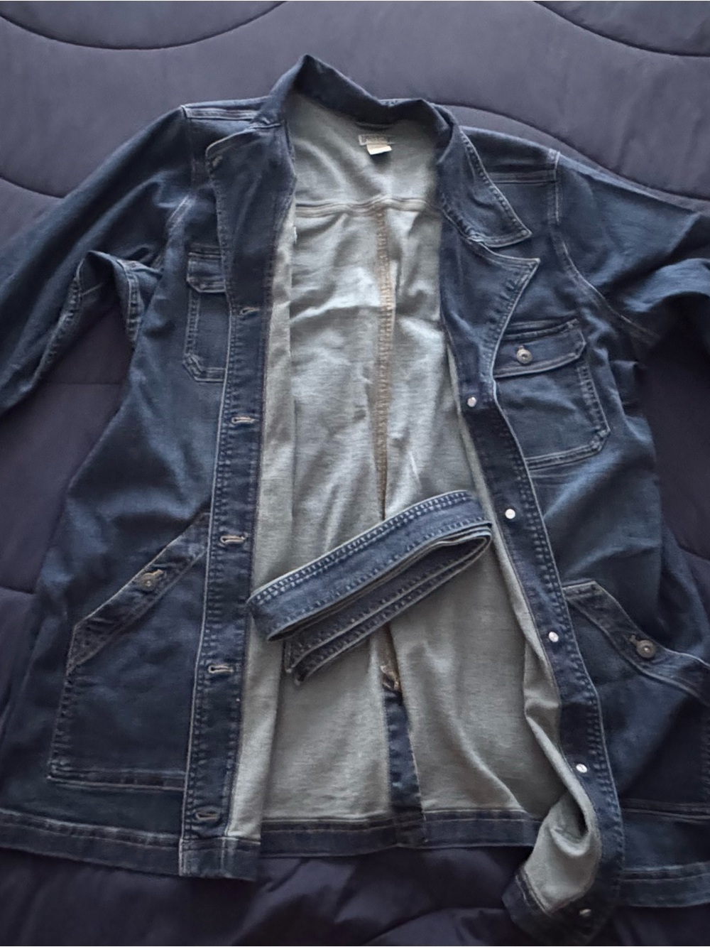 Duluth Trading Company Women's Daily Denim Trench - size 1X - Picture 3 of 5